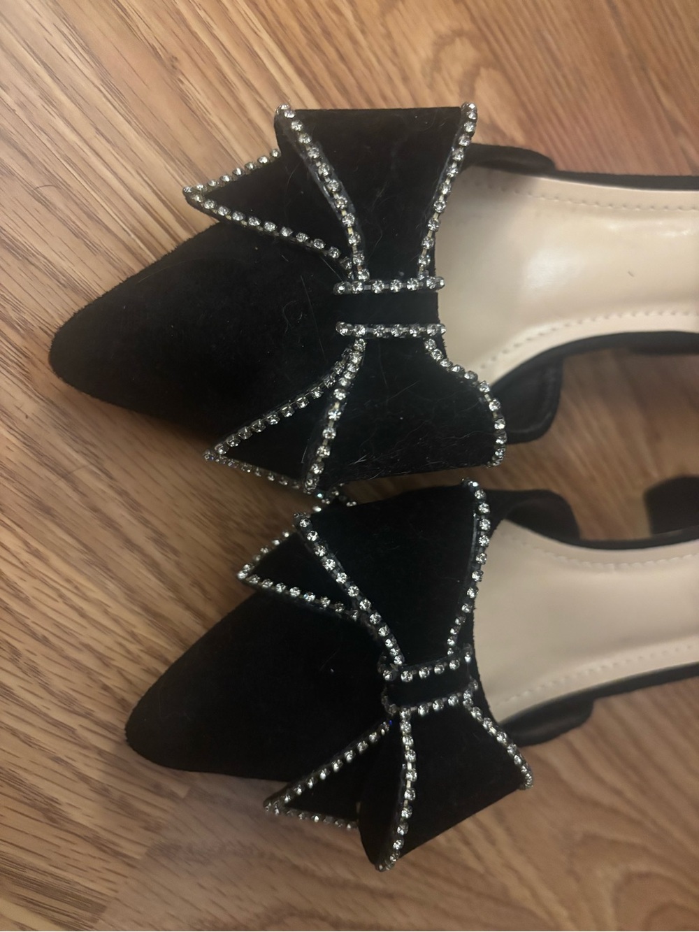 Black Ankle-Strap Block Heel Pumps with Decorative Bow Size EU 41/US 10 - Picture 4 of 7
